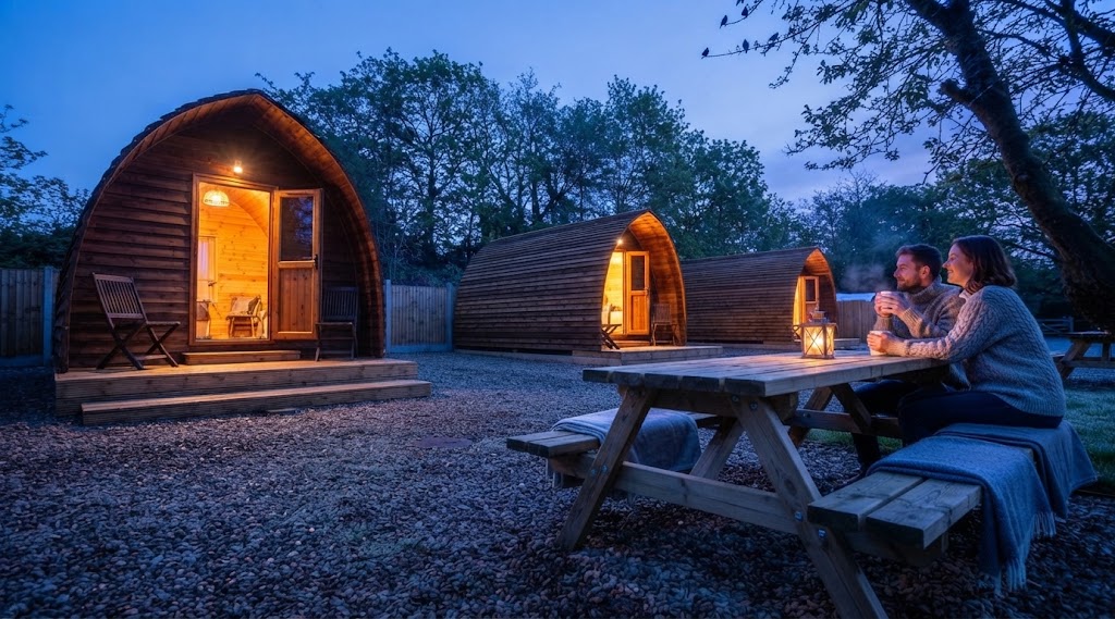 Luxury safari tent on the Gower Peninsula with sea views