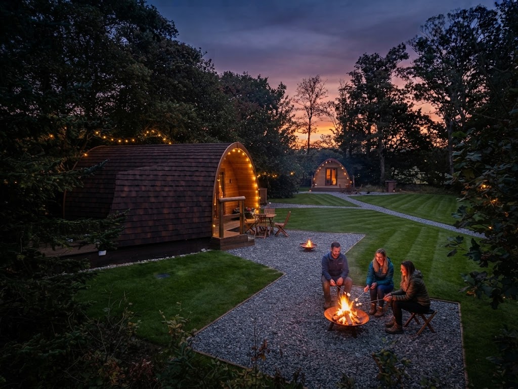 Coastal glamping site above a Pembrokeshire beach